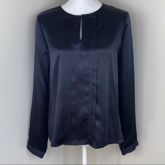 Talbots Tops - Talbot's Silk Long Sleeve Blouse Black Size 8